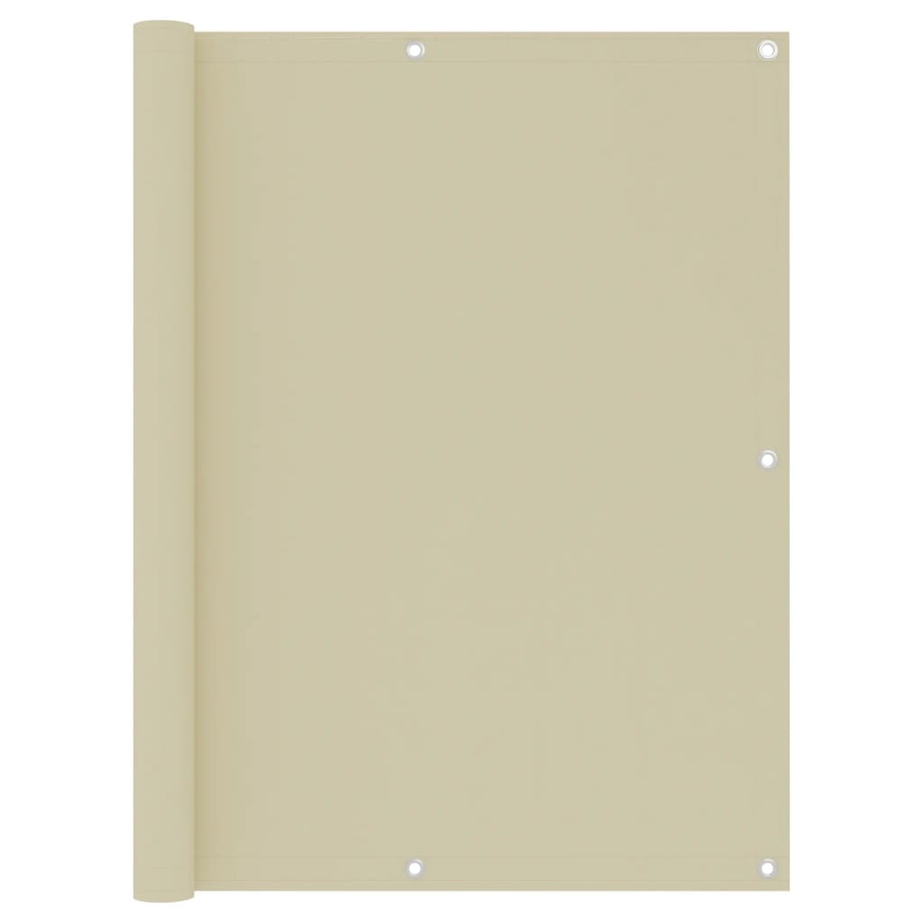 vidaXL Balcony Screen Cream 120x600 cm Oxford Fabric