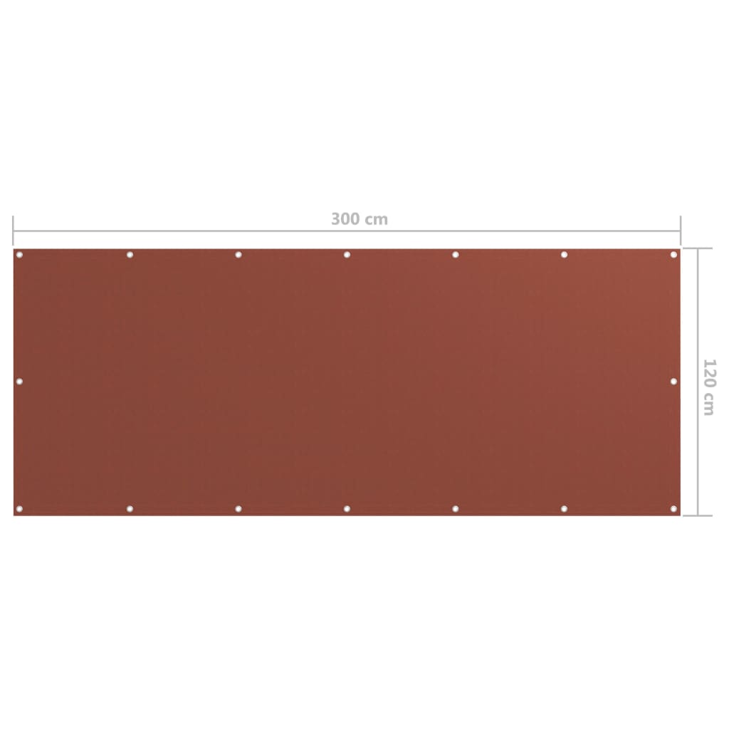 134980 vidaXL Balcony Screen Terracotta 120x300 cm Oxford Fabric