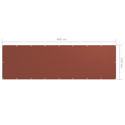 vidaXL Balcony Screen Terracotta 120x400 cm Oxford Fabric