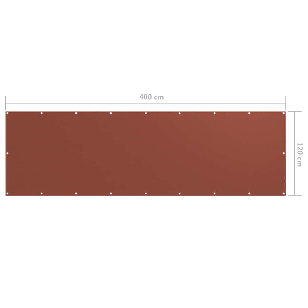 134981 vidaXL Balcony Screen Terracotta 120x400 cm Oxford Fabric