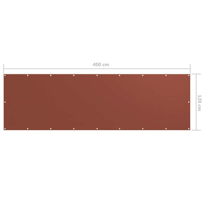 134981 vidaXL Balcony Screen Terracotta 120x400 cm Oxford Fabric