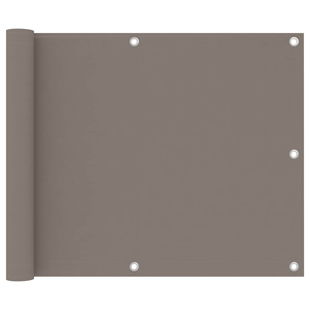 vidaXL Balcony Screen Taupe 75x600 cm Oxford Fabric