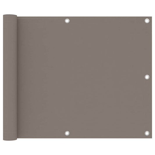 vidaXL Balcony Screen Taupe 75x600 cm Oxford Fabric