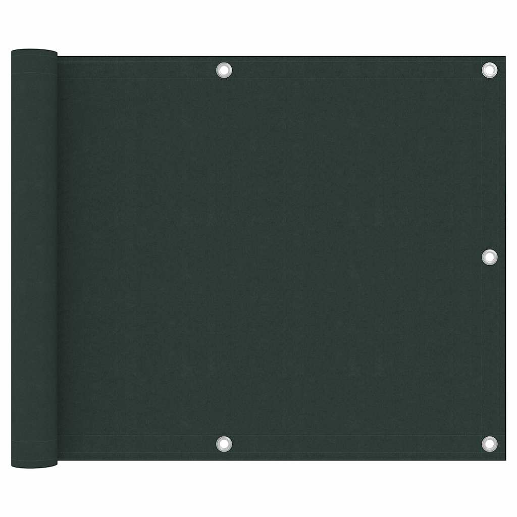 134998 vidaXL Balcony Screen Dark Green 75x500 cm Oxford Fabric