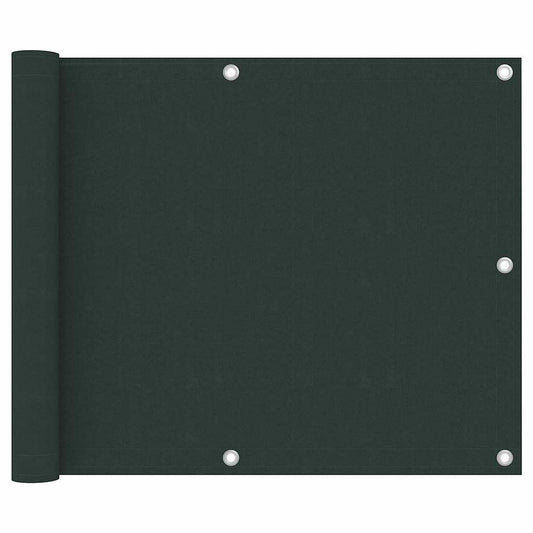 134998 vidaXL Balcony Screen Dark Green 75x500 cm Oxford Fabric