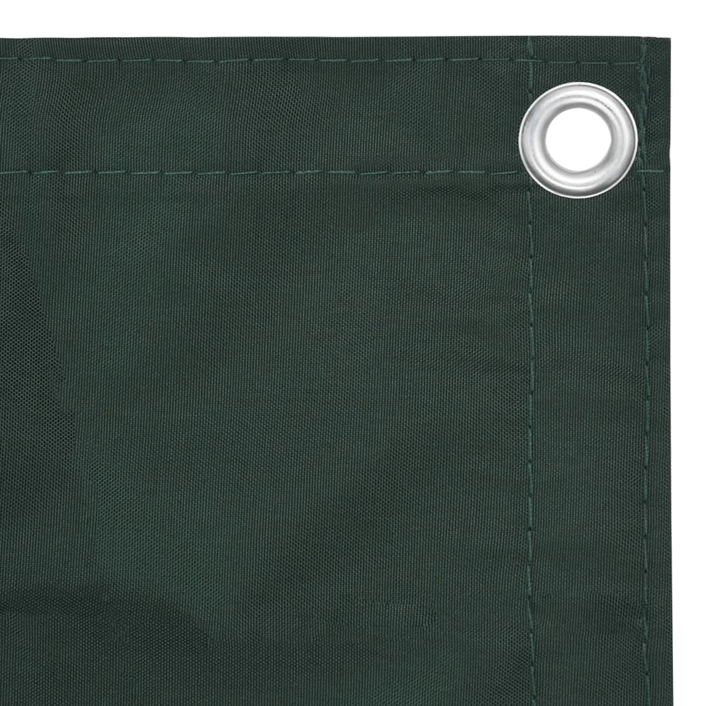 134998 vidaXL Balcony Screen Dark Green 75x500 cm Oxford Fabric