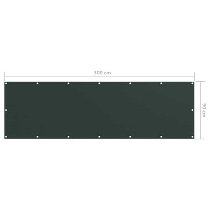 135000 vidaXL Balcony Screen Dark Green 90x300 cm Oxford Fabric