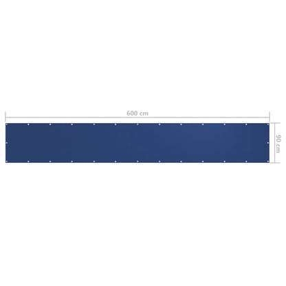 vidaXL Balcony Screen Blue 90x600 cm Oxford Fabric