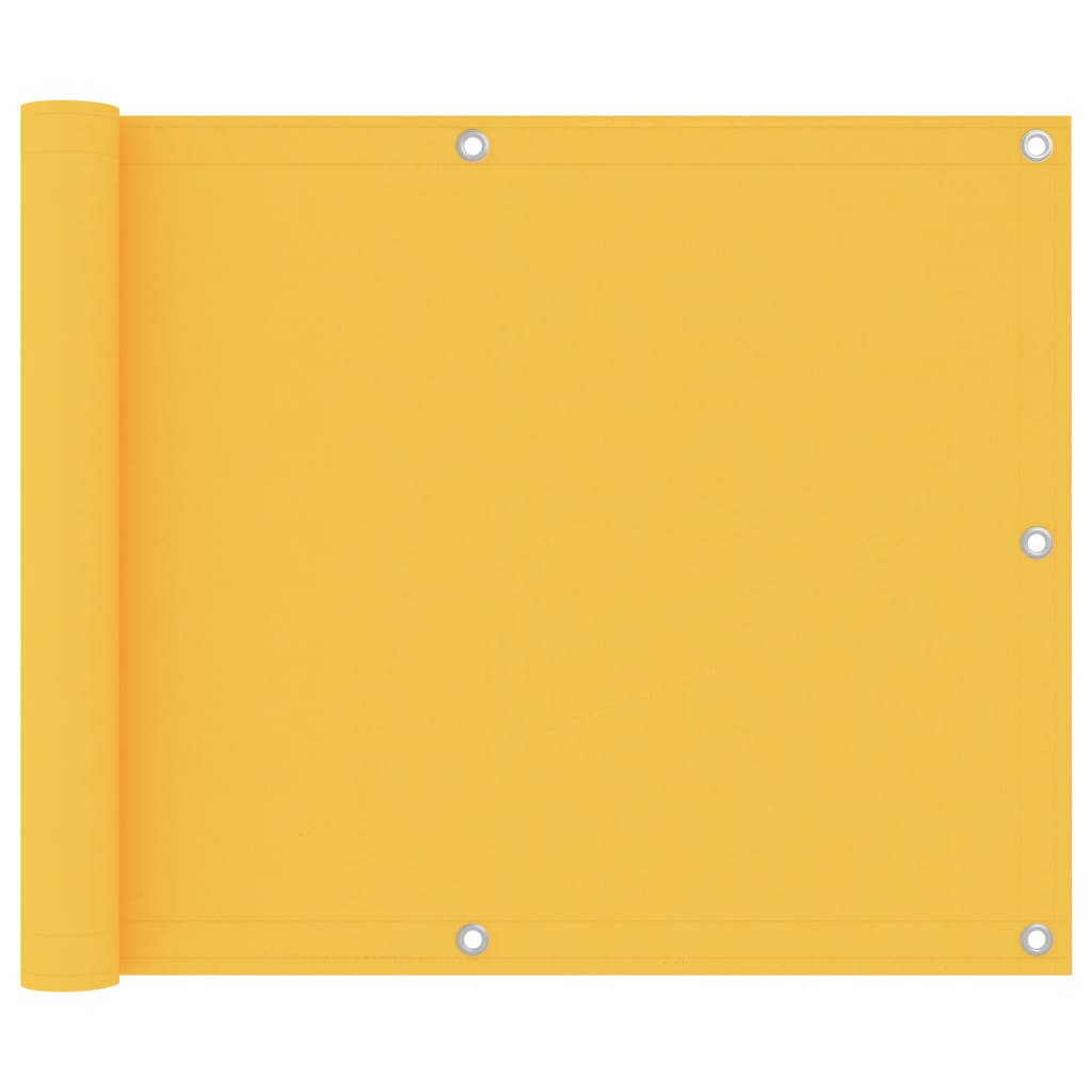 135023 vidaXL Balcony Screen Yellow 75x600 cm Oxford Fabric