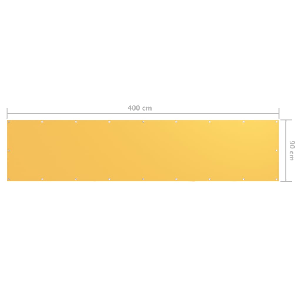 vidaXL Balcony Screen Yellow 90x400 cm Oxford Fabric