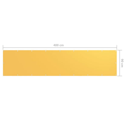 vidaXL Balcony Screen Yellow 90x400 cm Oxford Fabric