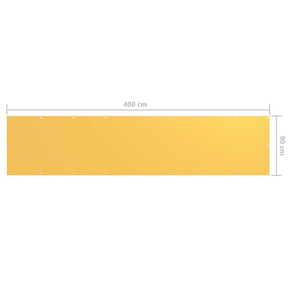 135025 vidaXL Balcony Screen Yellow 90x400 cm Oxford Fabric