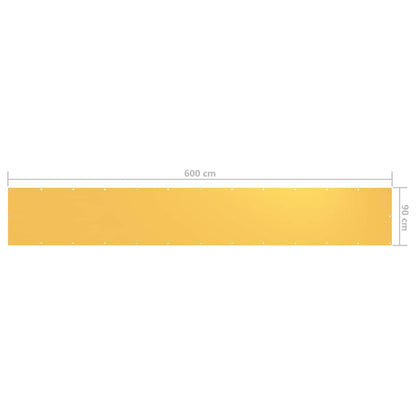 135027 vidaXL Balcony Screen Yellow 90x600 cm Oxford Fabric