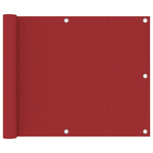 vidaXL Balcony Screen Red 75x600 cm Oxford Fabric