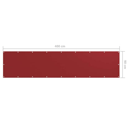 135037 vidaXL Balcony Screen Red 90x400 cm Oxford Fabric