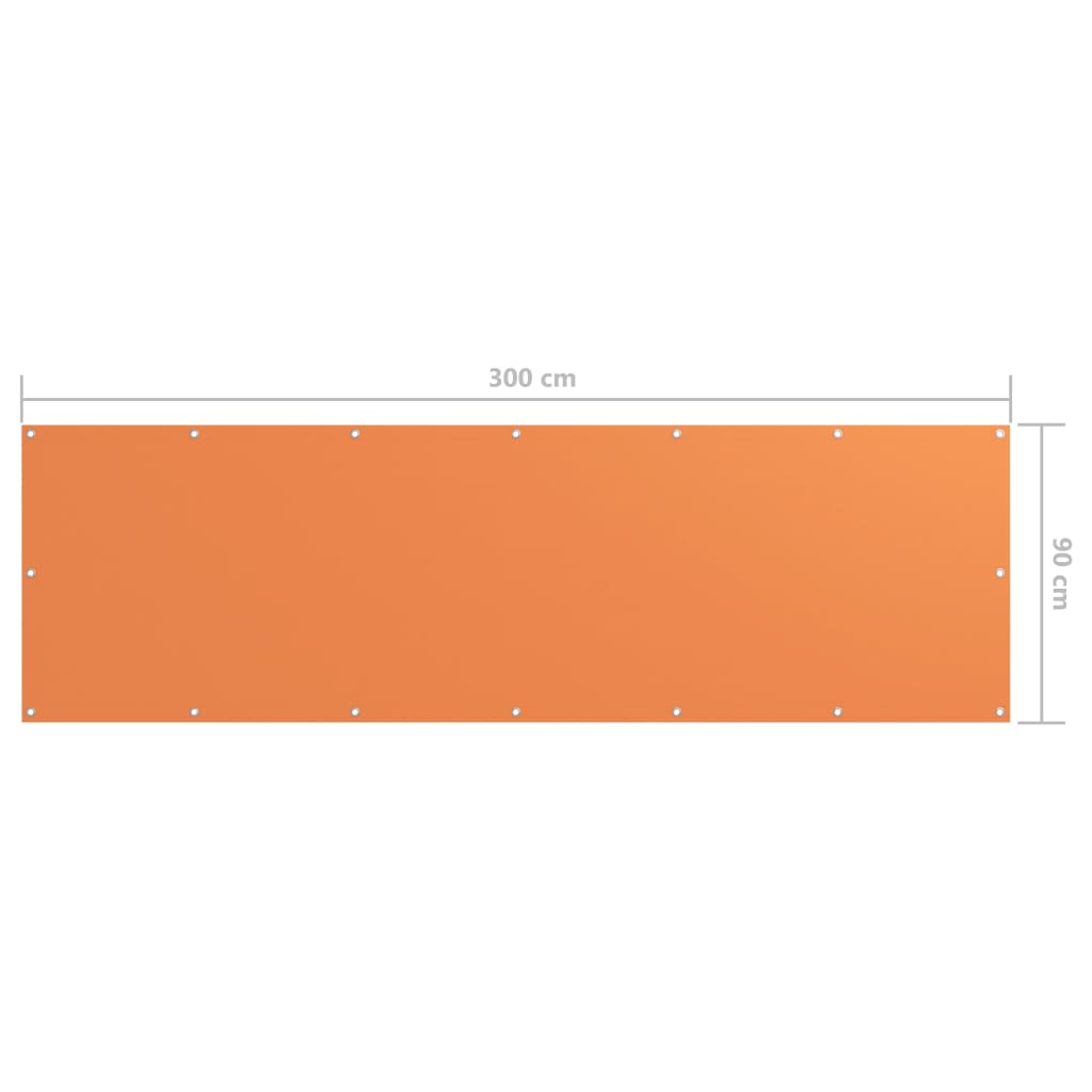vidaXL Balcony Screen Orange 90x300 cm Oxford Fabric