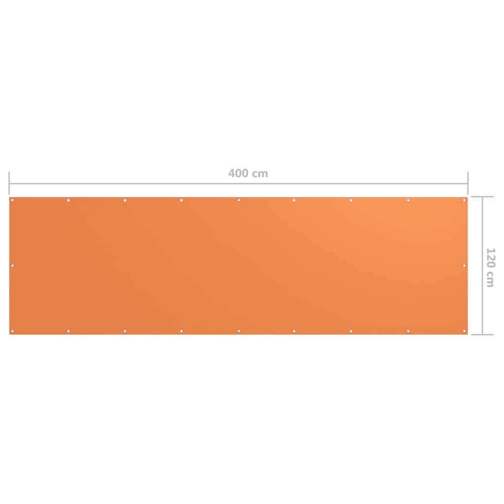 135053 vidaXL Balcony Screen Orange 120x400 cm Oxford Fabric