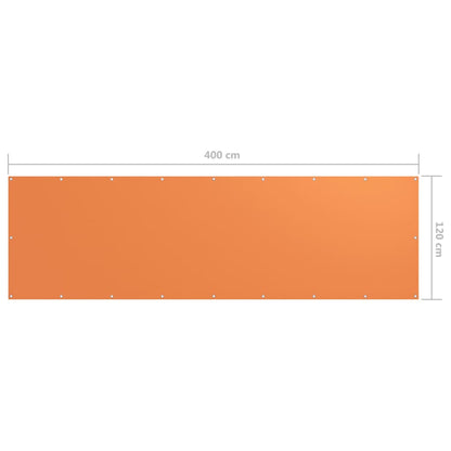 135053 vidaXL Balcony Screen Orange 120x400 cm Oxford Fabric