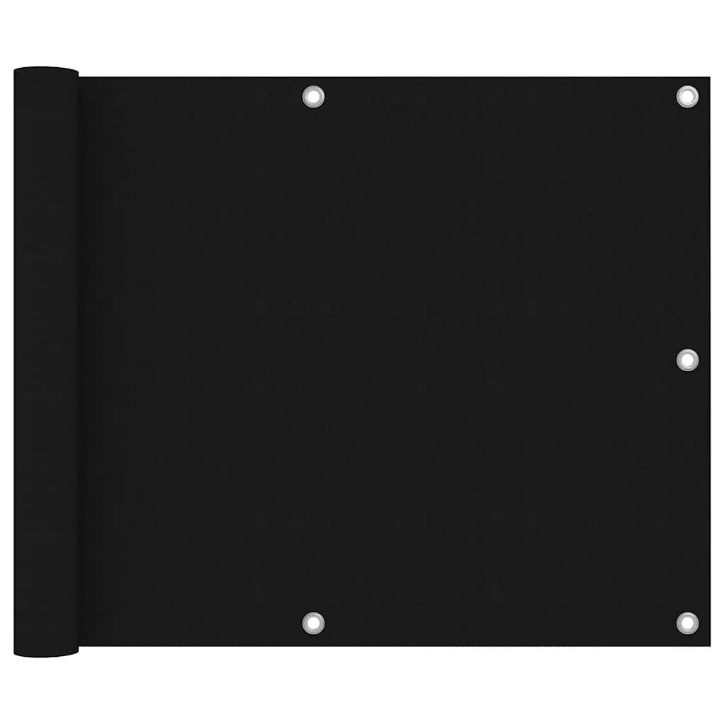 135057 vidaXL Balcony Screen Black 75x400 cm Oxford Fabric