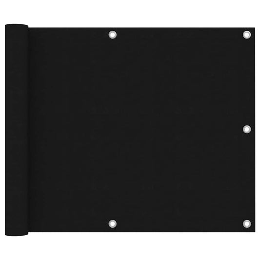 135057 vidaXL Balcony Screen Black 75x400 cm Oxford Fabric