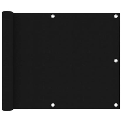 135058 vidaXL Balcony Screen Black 75x500 cm Oxford Fabric