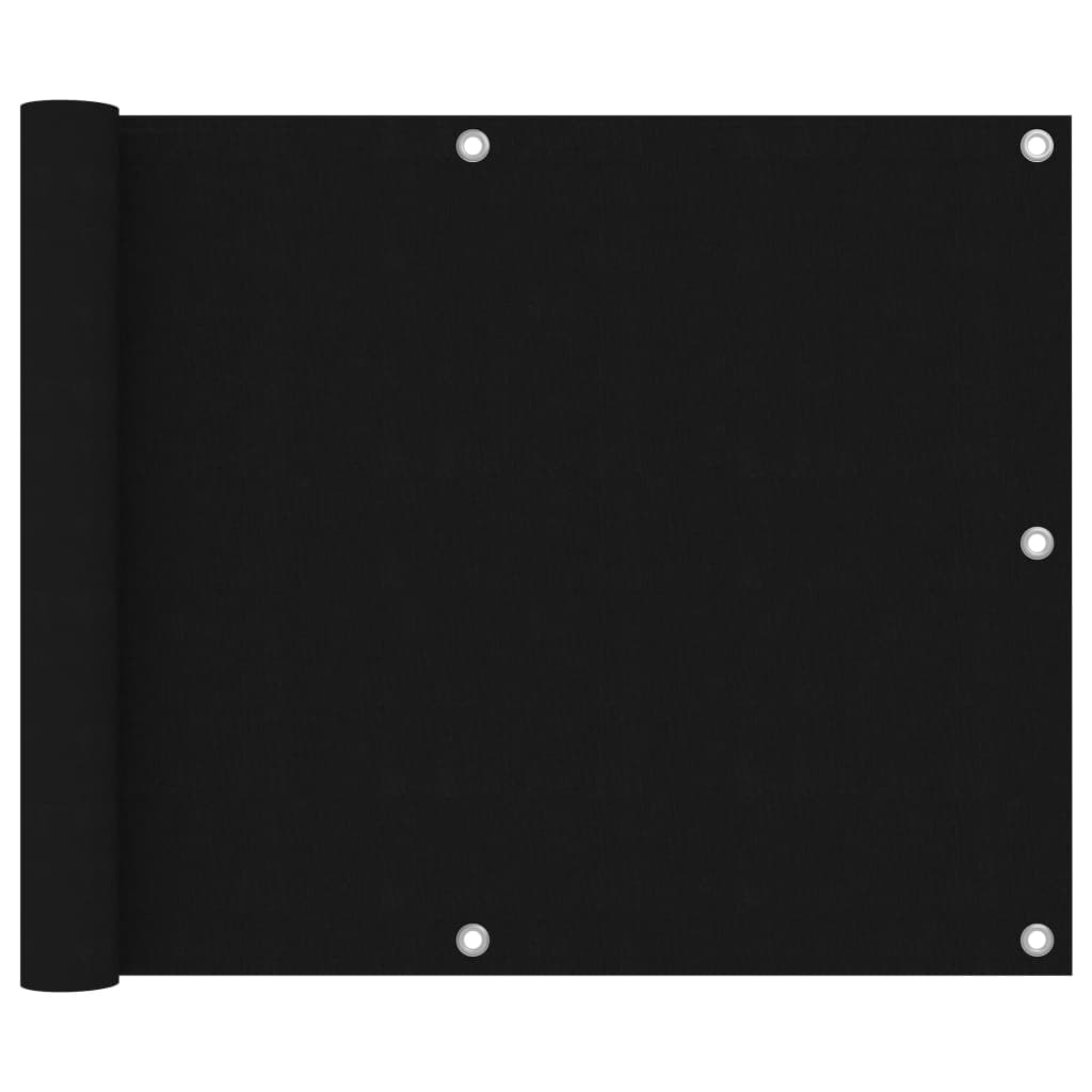 vidaXL Balcony Screen Black 75x600 cm Oxford Fabric