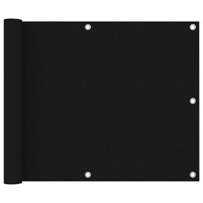 vidaXL Balcony Screen Black 75x600 cm Oxford Fabric