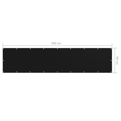 vidaXL Balcony Screen Black 90x400 cm Oxford Fabric