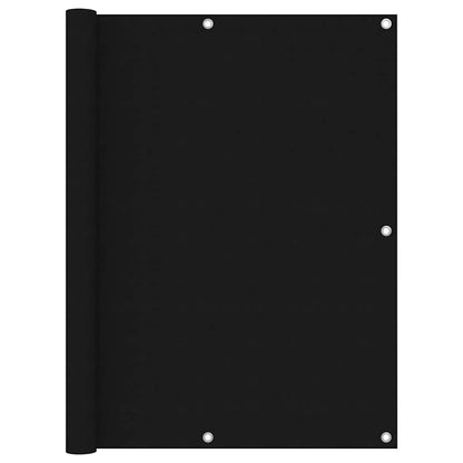 135066 vidaXL Balcony Screen Black 120x500 cm Oxford Fabric