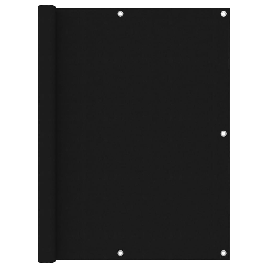 vidaXL Balcony Screen Black 120x600 cm Oxford Fabric