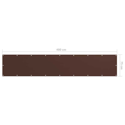 135069 vidaXL Balcony Screen Brown 75x400 cm Oxford Fabric