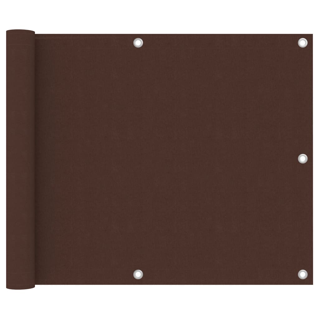 vidaXL Balcony Screen Brown 75x500 cm Oxford Fabric