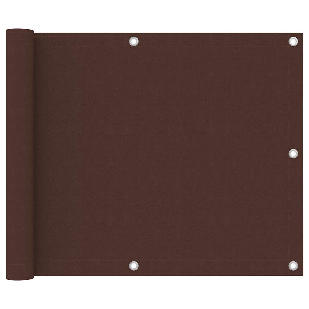 135070 vidaXL Balcony Screen Brown 75x500 cm Oxford Fabric