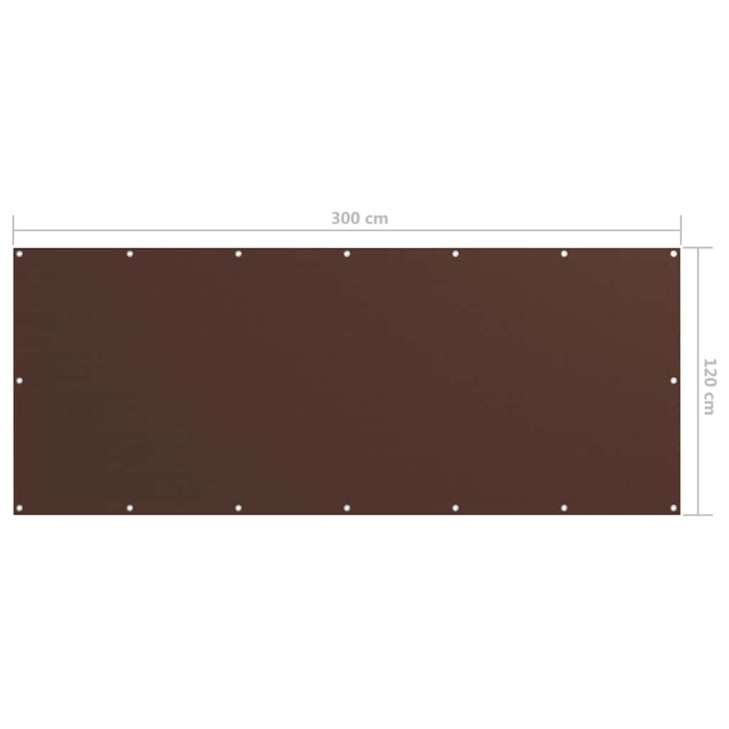 135076 vidaXL Balcony Screen Brown 120x300 cm Oxford Fabric