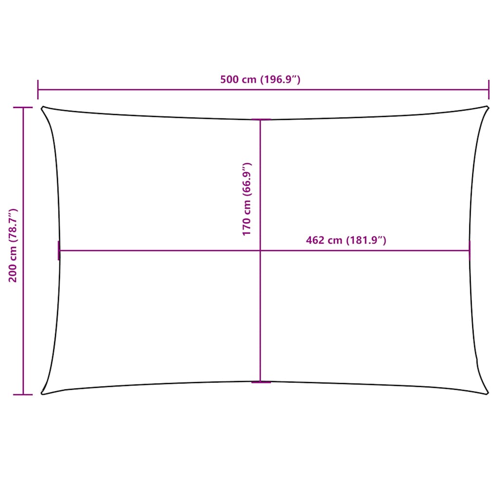 vidaXL Sunshade Sail Oxford Fabric Rectangular 2x5 m Anthracite