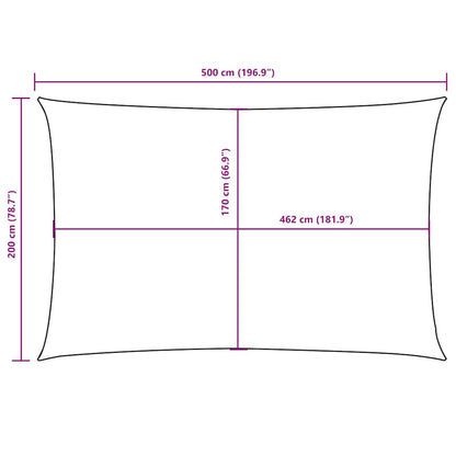 vidaXL Sunshade Sail Oxford Fabric Rectangular 2x5 m Anthracite