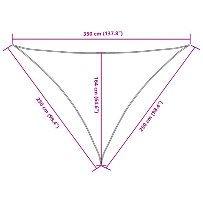 vidaXL Sunshade Sail Oxford Fabric Triangular 2.5x2.5x3.5 m Anthracite