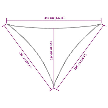135114 vidaXL Sunshade Sail Oxford Fabric Triangular 2,5x2,5x3,5 m Anthracite