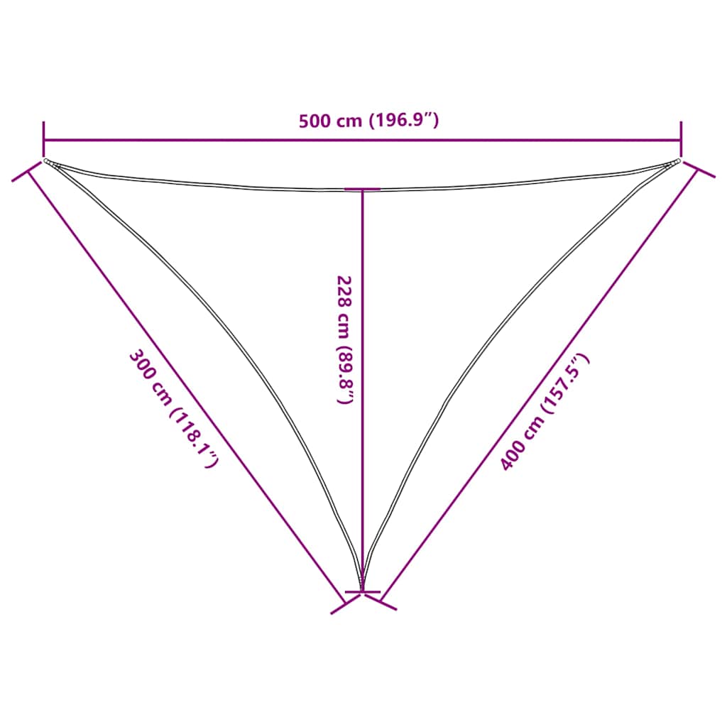 135118 vidaXL Sunshade Sail Oxford Fabric Triangular 3x4x5 m Anthracite