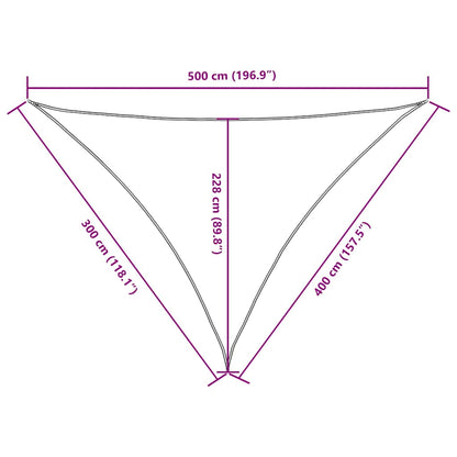 135118 vidaXL Sunshade Sail Oxford Fabric Triangular 3x4x5 m Anthracite