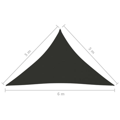 vidaXL Sunshade Sail Oxford Fabric Triangular 5x5x6 m Anthracite