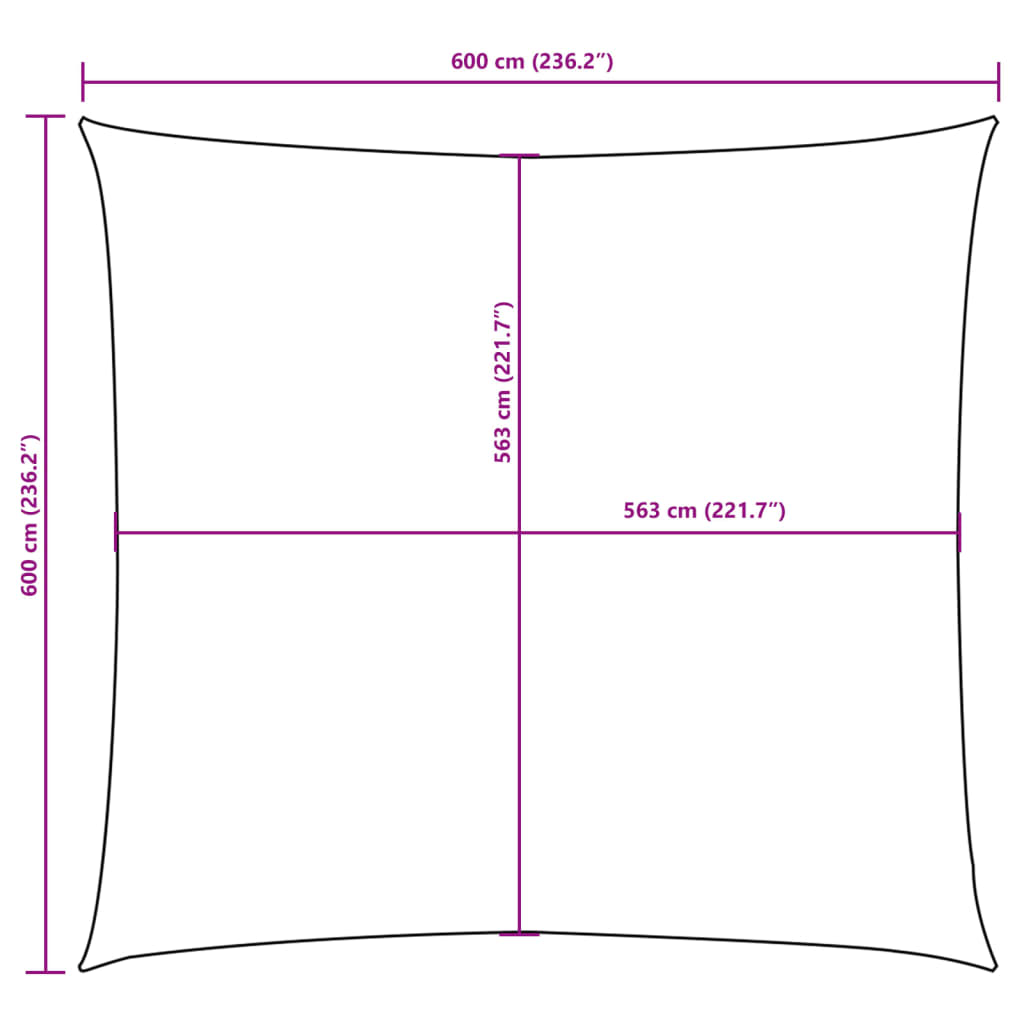 vidaXL Sunshade Sail Oxford Fabric Square 6x6 m Beige