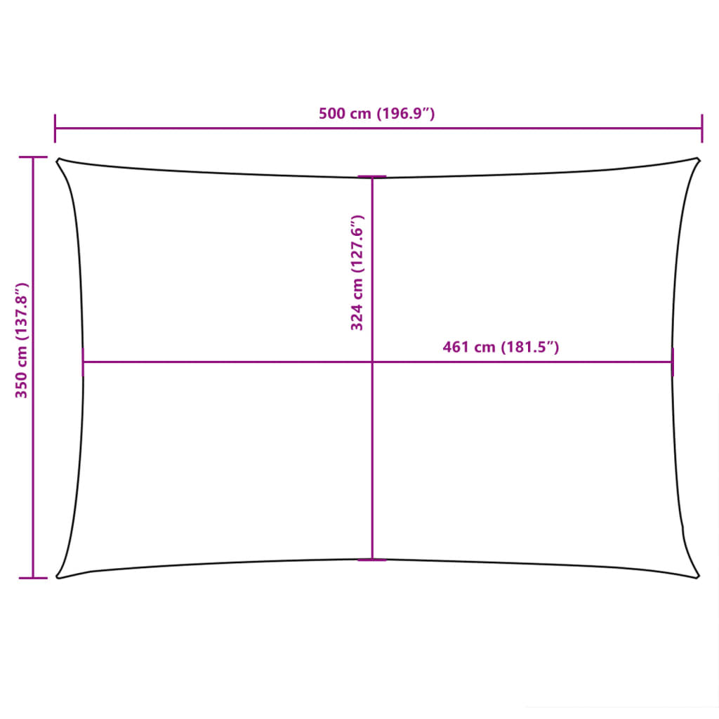 vidaXL Sunshade Sail Oxford Fabric Rectangular 3.5x5 m Beige