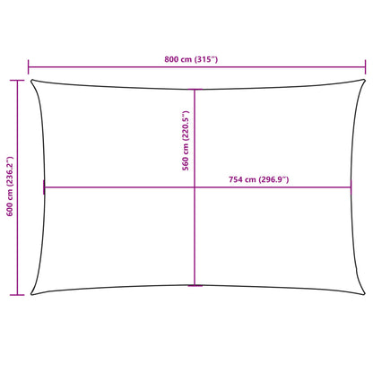 vidaXL Sunshade Sail Oxford Fabric Rectangular 6x8 m Beige