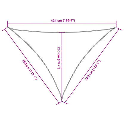 vidaXL Sunshade Sail Oxford Fabric Triangular 3x3x4.24 m Beige