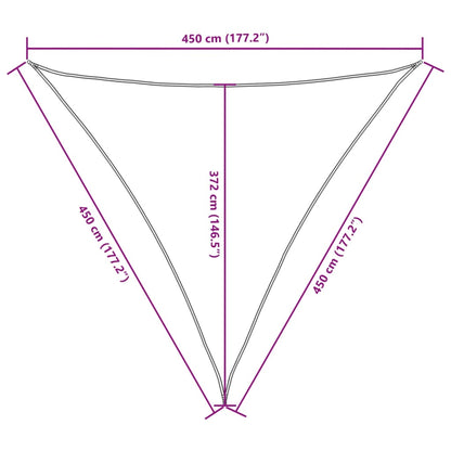 vidaXL Sunshade Sail Oxford Fabric Triangular 4.5x4.5x4.5 m Beige