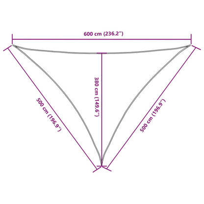 vidaXL Sunshade Sail Oxford Fabric Triangular 5x5x6 m Beige