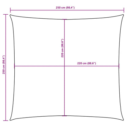 vidaXL Sunshade Sail Oxford Fabric Square 2.5x2.5 m Cream