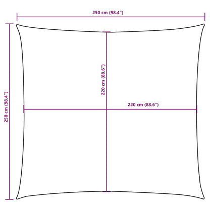 135191 vidaXL Sunshade Sail Oxford Fabric Square 2,5x2,5 m Cream