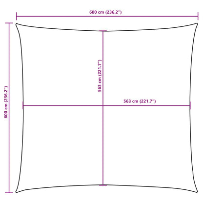 vidaXL Sunshade Sail Oxford Fabric Square 6x6 m Cream